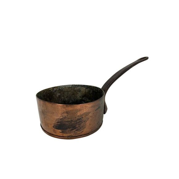 Other - ANTIQUE COPPER 6.5” POT 19th Century France STAMPED 16 Cookware Rivets